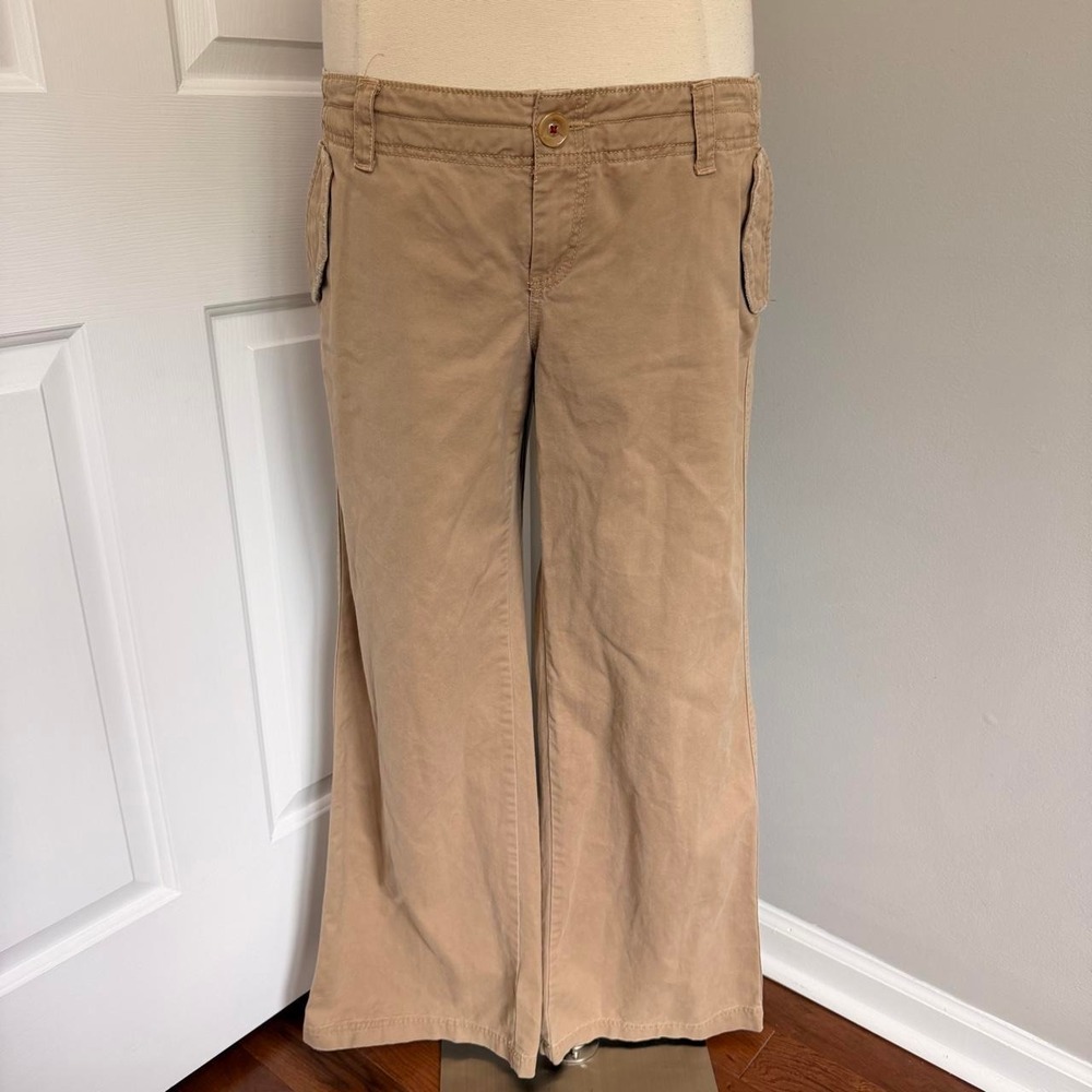 Y2K TAN OLD NAVY LOW WAIST WIDE LEG SIDE POCKET PANTS